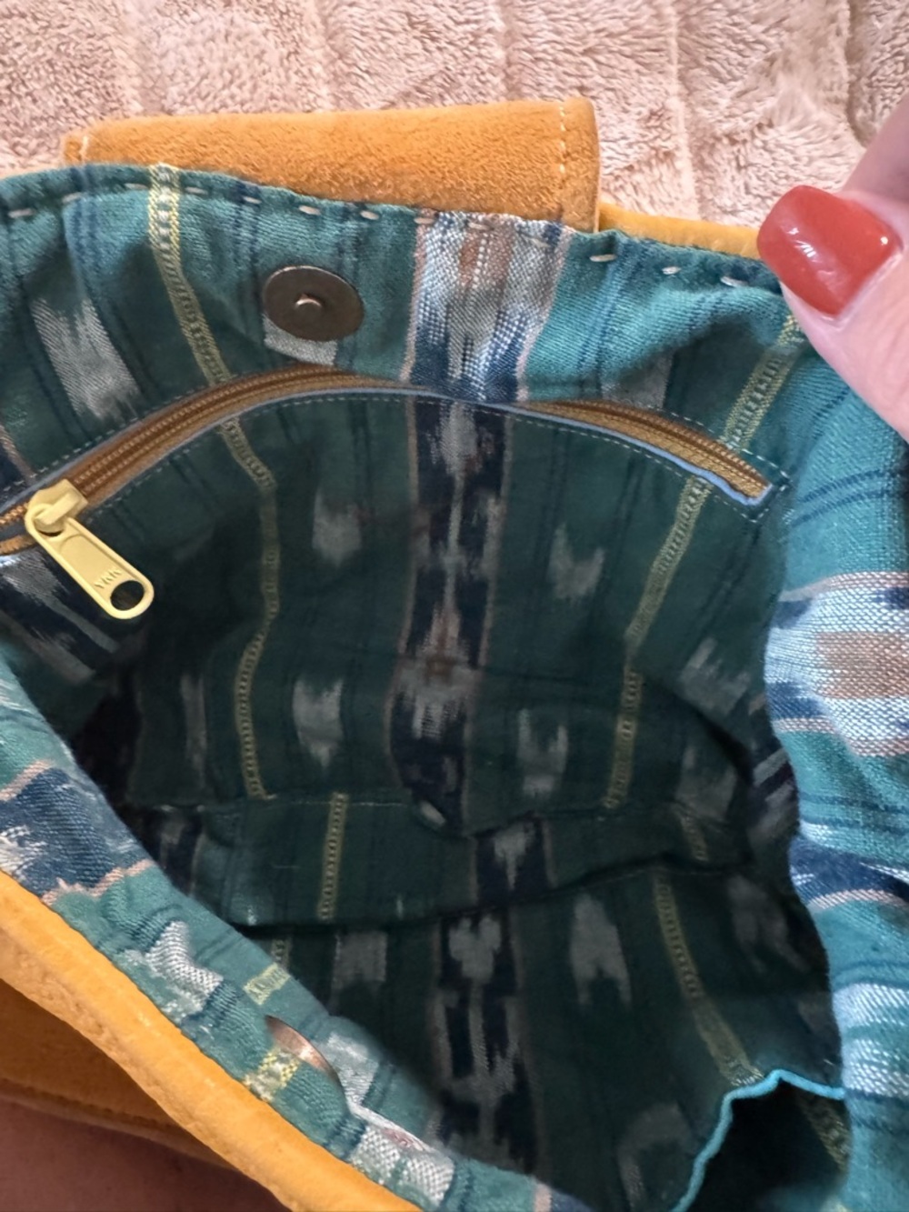 One of a kind custom made Mustard Leather Shoulder Bag with Tassel Detail-  NWOT - Picture 11 of 11